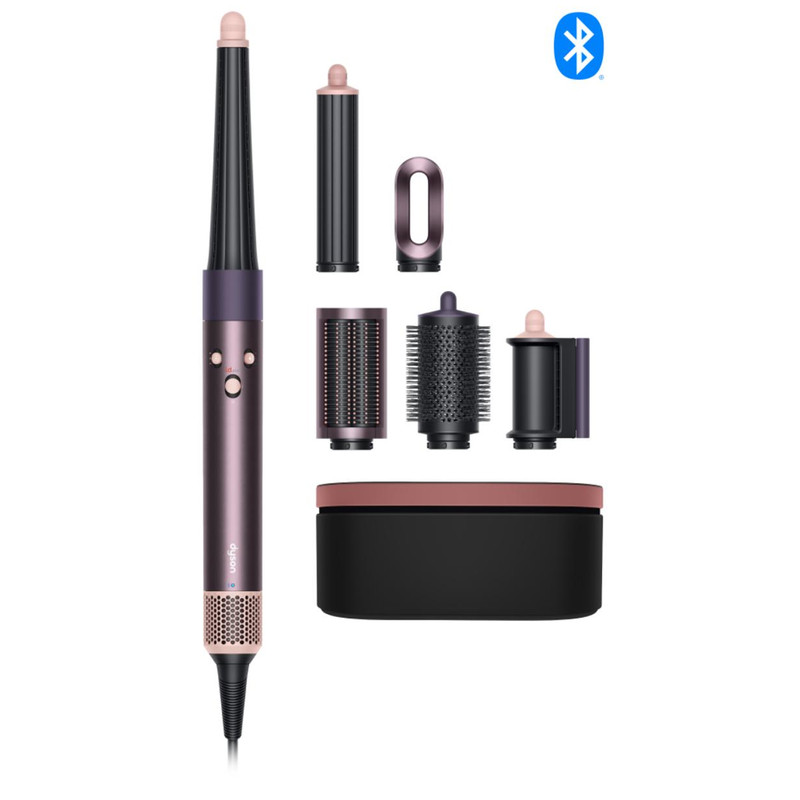 سشوار برسدار حالتدهنده 1300 وات دایسون مدل Airwrap id HS08 Straight+Wavy، موتور BLDC، وزن 630 گرم، دارای سری شانهدار، سری برسدار گرد پهن، کیف نگهدارنده، خشککن ملایم، متمرکزکننده باریک، متمرکزکننده پهن با ویژگی فرکنندگی، صافکنندگی، حجمدهندگی