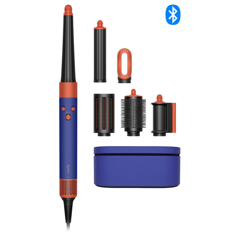 سشوار برسدار حالتدهنده 1300 وات دایسون مدل Airwrap id HS08 Straight+Wavy، موتور BLDC، وزن 630 گرم، دارای سری شانهدار، سری برسدار گرد پهن، کیف نگهدارنده، خشککن ملایم، متمرکزکننده باریک، متمرکزکننده پهن با ویژگی فرکنندگی، صافکنندگی، حجمدهندگی