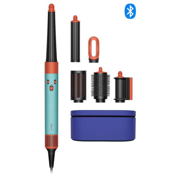 سشوار برسدار حالتدهنده 1300 وات دایسون مدل Airwrap id HS08 Straight+Wavy، موتور BLDC، وزن 630 گرم، دارای سری شانهدار، سری برسدار گرد پهن، کیف نگهدارنده، خشککن ملایم، متمرکزکننده باریک، متمرکزکننده پهن با ویژگی فرکنندگی، صافکنندگی، حجمدهندگی