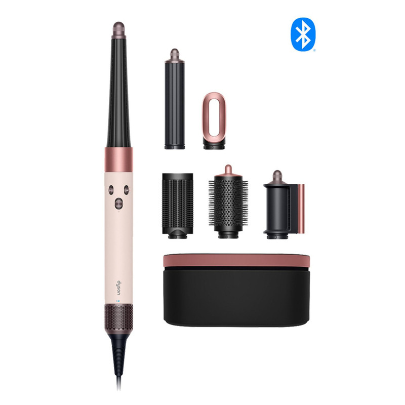 سشوار برسدار حالتدهنده 1300 وات دایسون مدل Airwrap id HS08 Straight+Wavy، موتور BLDC، وزن 630 گرم، دارای سری شانهدار، سری برسدار گرد پهن، کیف نگهدارنده، خشککن ملایم، متمرکزکننده باریک، متمرکزکننده پهن با ویژگی فرکنندگی، صافکنندگی، حجمدهندگی