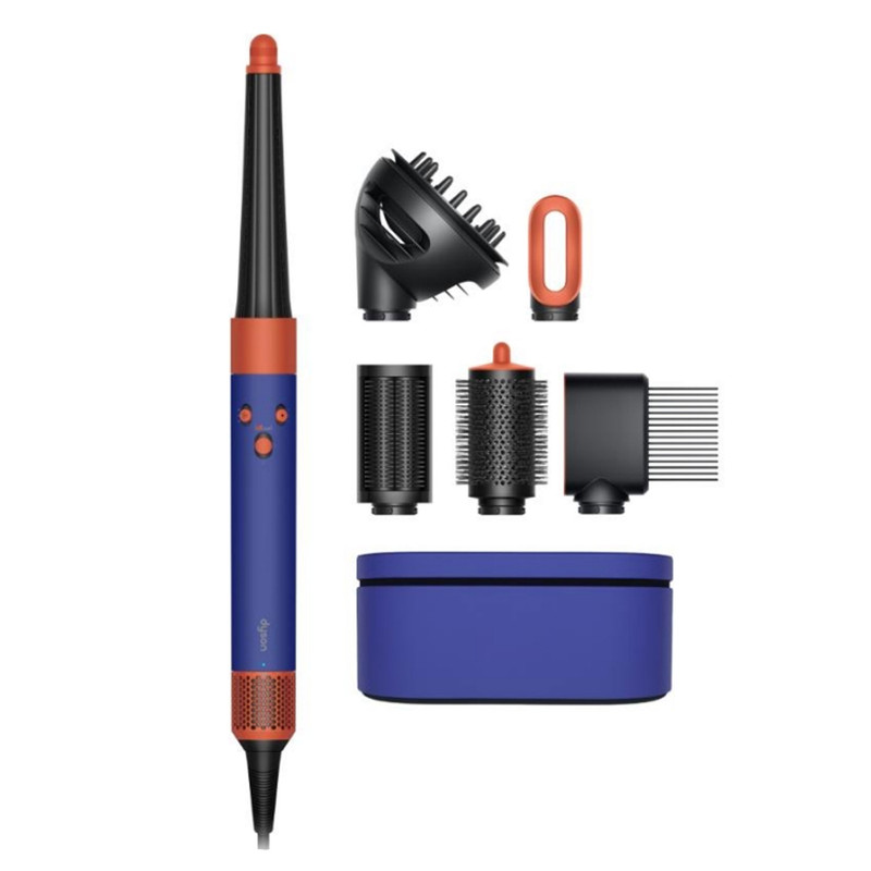 سشوار برسدار حالتدهنده 1300 وات دایسون مدل Airwrap id HS08، موتور AC، وزن 120 گرم، دارای سری دیسپانسر، متمرکزکننده باریک، متمرکزکننده پهن، سری شانهدار، سری برسدار گرد پهن با ویژگی صافکنندگی، فرکنندگی، حجمدهندگی، با قابلیت فناوری تولید یون