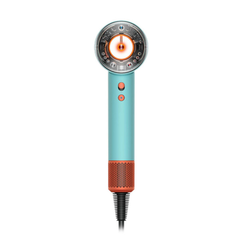 سشوار خانگی 220 وات دایسون مدل Supersonic hd16، موتور AC، وزن 2140 گرم، دارای سری برسدار گرد پهن، سری چرخشی، متمرکزکننده باریک، متمرکزکننده پهن، سری شانهدار با ویژگی صافکنندگی، با قابلیت باد سرد