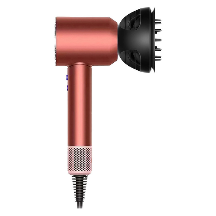 سشوار حرفهای 1600 وات دایسون مدل Supersonic nural SBBP، موتور AC، وزن 820 گرم، دارای سری متمرکزکننده پهن، خشککن ملایم، سری دندانهدار، کیف نگهدارنده با ویژگی صافکنندگی، حجمدهندگی، با قابلیت باد سرد