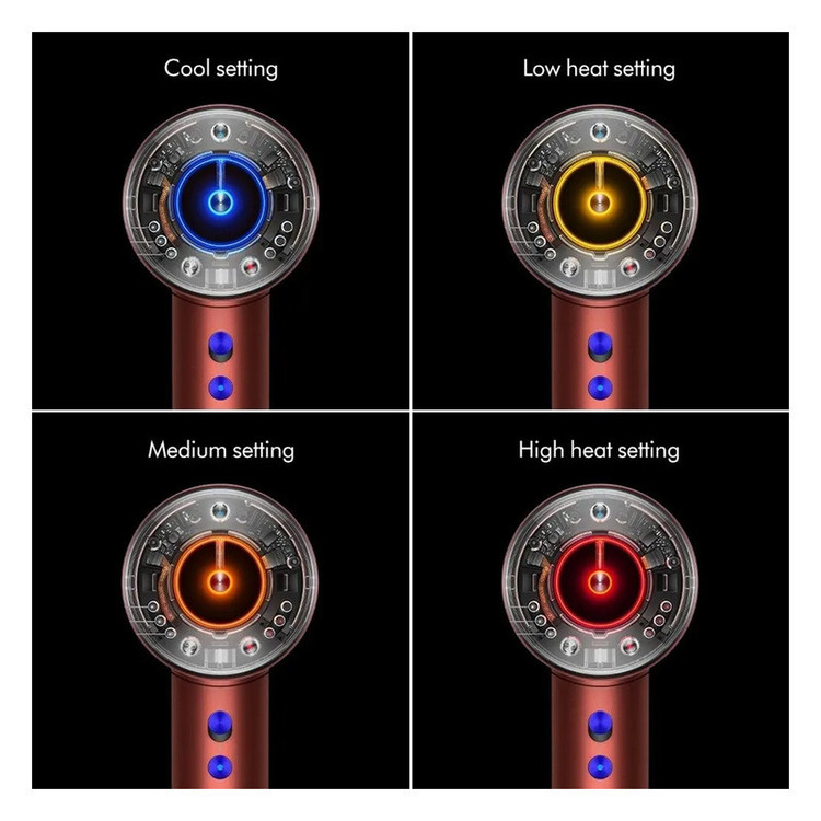 سشوار حرفهای 1600 وات دایسون مدل Supersonic nural SBBP، موتور AC، وزن 820 گرم، دارای سری متمرکزکننده پهن، خشککن ملایم، سری دندانهدار، کیف نگهدارنده با ویژگی صافکنندگی، حجمدهندگی، با قابلیت باد سرد
