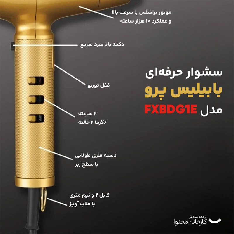 سشوار حرفه ای بابیلیس پرو مدل FXBDG1E