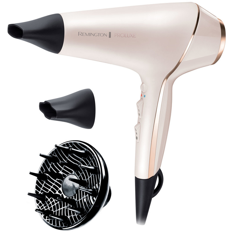 سشوار حرفهای 2400 وات رمینگتون مدل AC9140، موتور AC، وزن 229 گرم، دارای سری متمرکزکننده باریک، دیسپانسر با ویژگی صافکنندگی، با قابلیت باد سرد، فناوری تولید یون