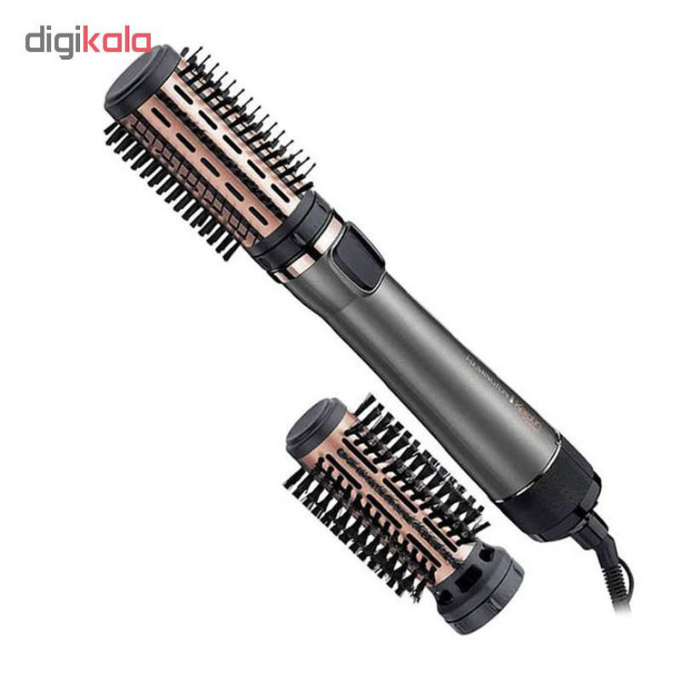 سشوار برسدار چرخشی 1000 وات رمینگتون مدل AS8810، موتور DC، وزن 800 گرم، المنت سرامیک، دارای سری متمرکزکننده باریک با ویژگی صافکنندگی، با قابلیت باد سرد، سیم گردان