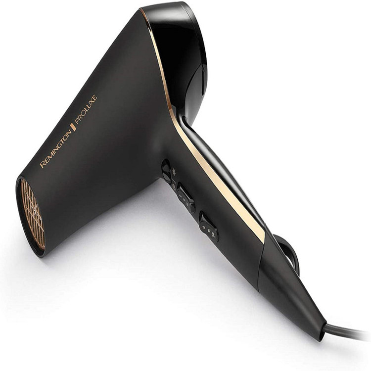 سشوار حرفهای 2400 وات رمینگتون مدل AC9140B Proluxe، موتور AC، وزن 300 گرم، دارای سری متمرکزکننده با ویژگی صافکنندگی، با قابلیت باد سرد، عملکرد توربو، فناوری تولید یون