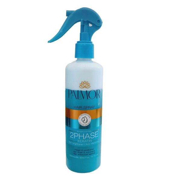 اسپری دو فاز مو پالمور مدل keratin حجم 300 میلی لیتر