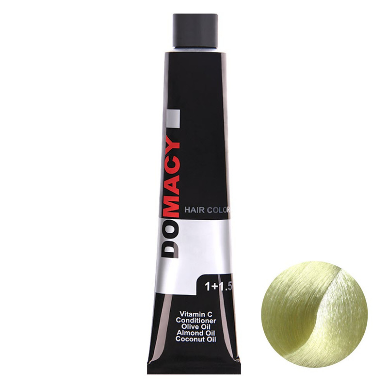 رنگ مو دوماسی سری زیتونی شماره 10.8 حجم 120 میلی لیتر رنگ بلوند زیتونی پلاتینه