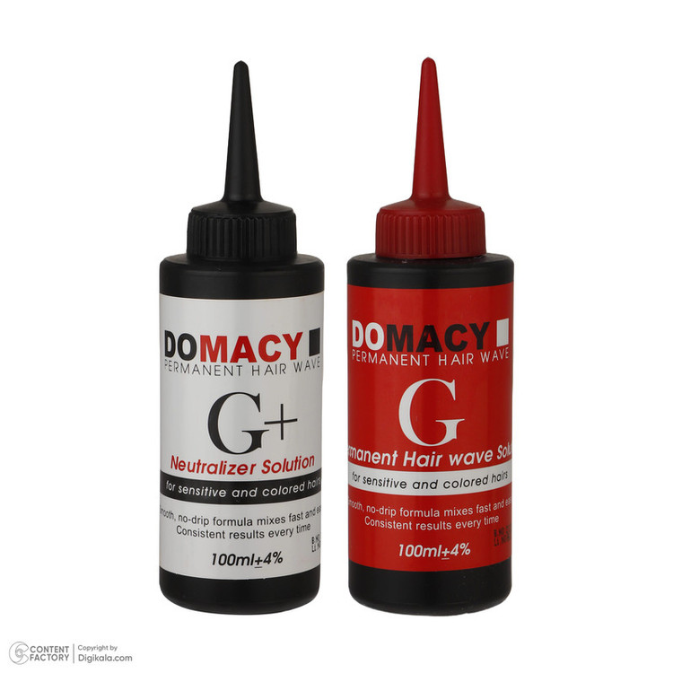 محلول فرکننده مو دوماسی مدل G-01 مناسب موهای رنگ شده حجم 100 میلی لیتر بسته دو عددی