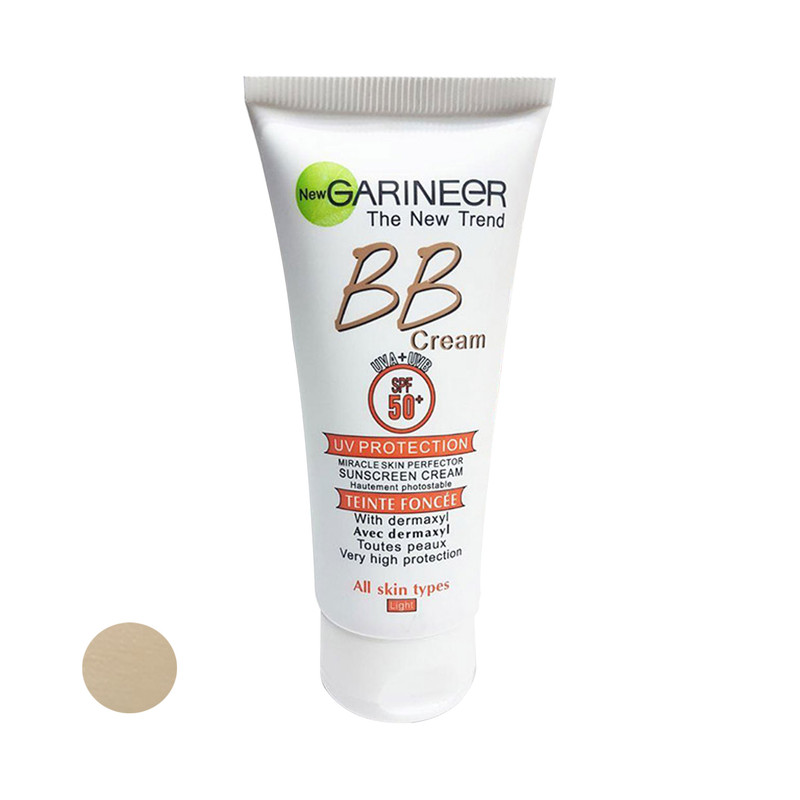 کرم ضدآفتاب رنگی BB گارنیه SPF50 مدل 01 مناسب انواع پوست، حجم 100 میلیلیتر