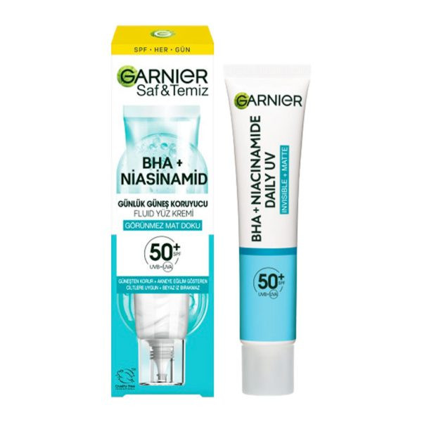 کرم ضد آفتاب بدون رنگ گارنیه SPF 50 مدل فلوئیدی مناسب برای پوست های مختلط حجم 40 میلیلیتر