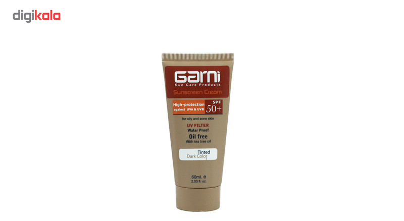 کرم ضدآفتاب گارنی مدل فاقد چربی رنگی با spf50 حجم 60 میلی لیتر