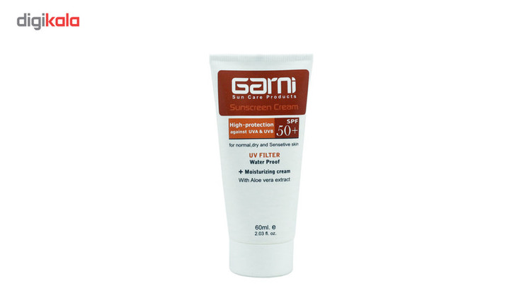 کرم ضدآفتاب گارنی مدل نرمال بدون رنگ با spf50 حجم 60 میلی لیتر