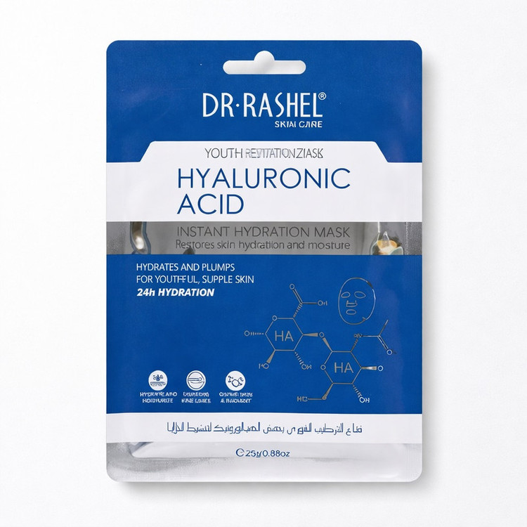 ماسک صورت دکتر راشل مدل Hyaluronic Acid مناسب برای انواع پوست وزن 25 گرم