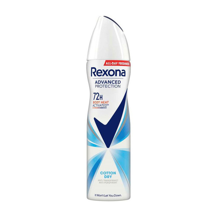 اسپری ضدتعریق زنانه رکسونا مدل Advanced Protection Cotton Dry 72H حجم 200 میلیلیتر