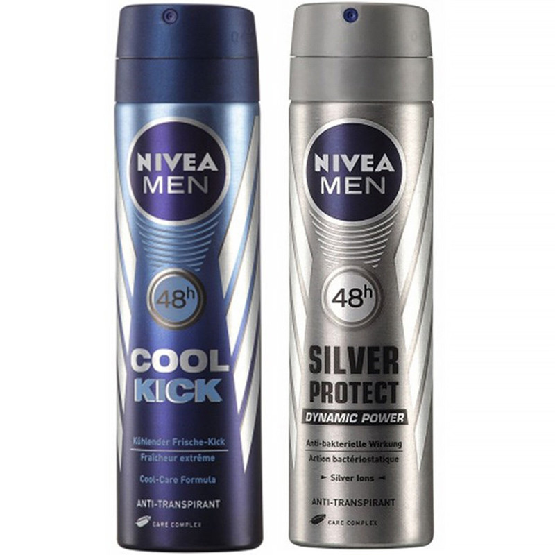 اسپری بدن مردانه نیوآ مدل Silver Protect Cool Kick حجم 150 میلی لیتر بسته 2 عددی