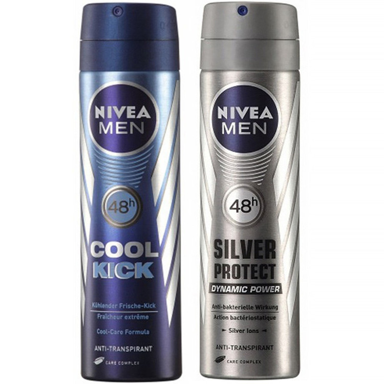 اسپری بدن مردانه نیوآ مدل Silver Protect Cool Kick حجم 150 میلی لیتر بسته 2 عددی