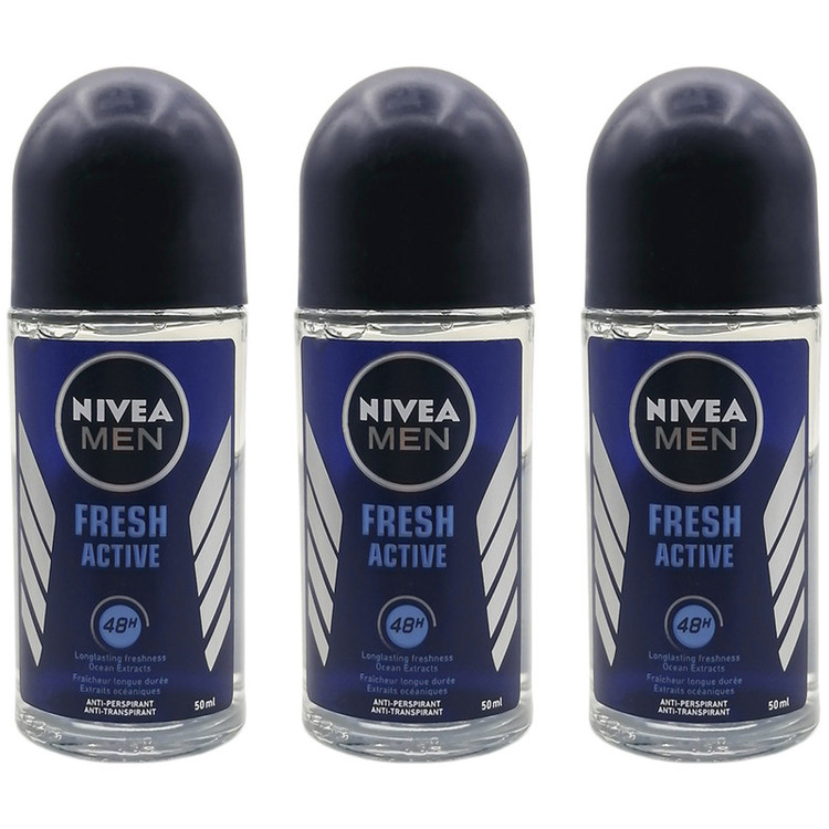 رول ضد تعریق مردانه نیوآ مدل Fresh Active حجم 50 میلی لیتر مجموعه 3 عددی