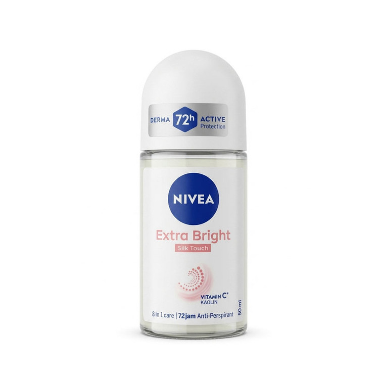 رول ضد تعریق زنانه نیوآ مدل Extra bright silk touch با رایحه کائولن حجم 50 میلیلیتر