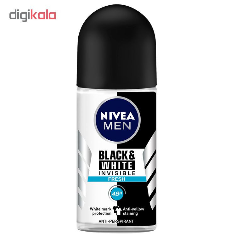 رول ضد تعریق مردانه نیوآ مدل Black And White Invisible Fresh حجم 50 میلی لیتر