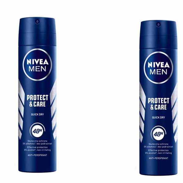 اسپری بدن مردانه نیوآ مدل protect & care حجم 150 میلی لیتر مجموعه 2 عددی