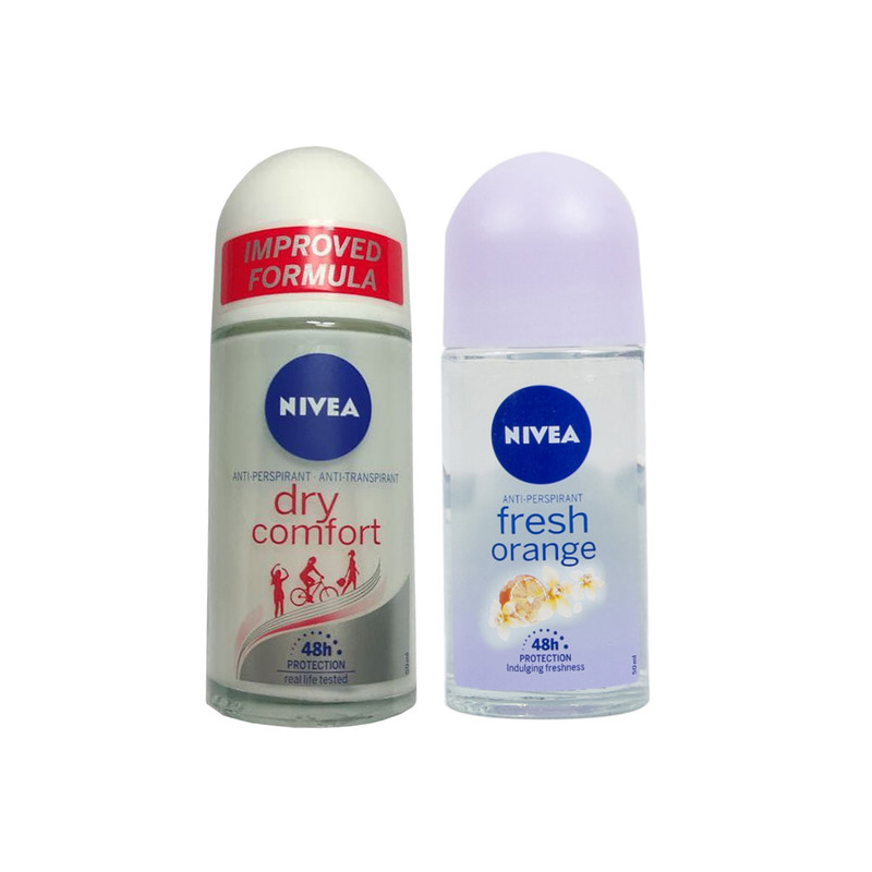 رول ضد تعریق زنانه نیوآ مدل Dry Comfort Fresh Orange حجم 50 میلی لیتر بسته 2 عددی