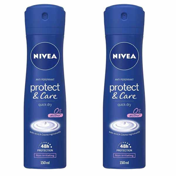 اسپری بدن زنانه نیوآ مدل protect & care حجم 150 میلی لیتر مجموعه 2 عددی