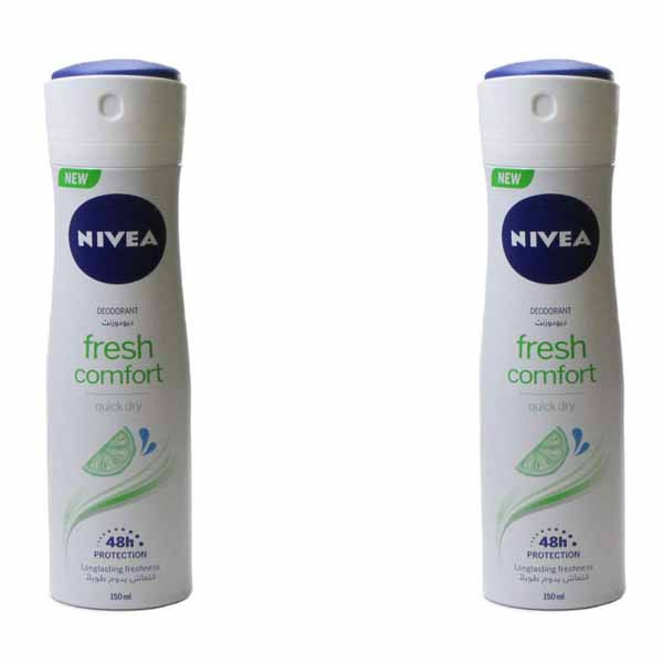 اسپری بدن زنانه نیوآ مدل fresh comfort حجم 150 میلی لیتر مجموعه 2 عددی