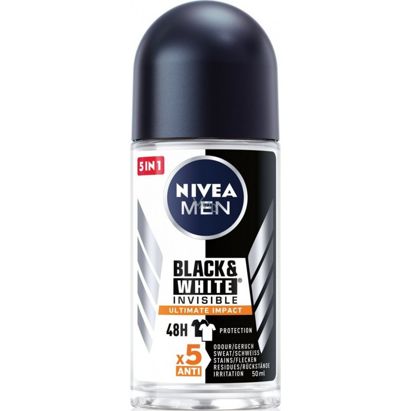 رول ضد تعریق مردانه نیوآ مدل Black White Ultimate Impact حجم 50 میلی لیتر