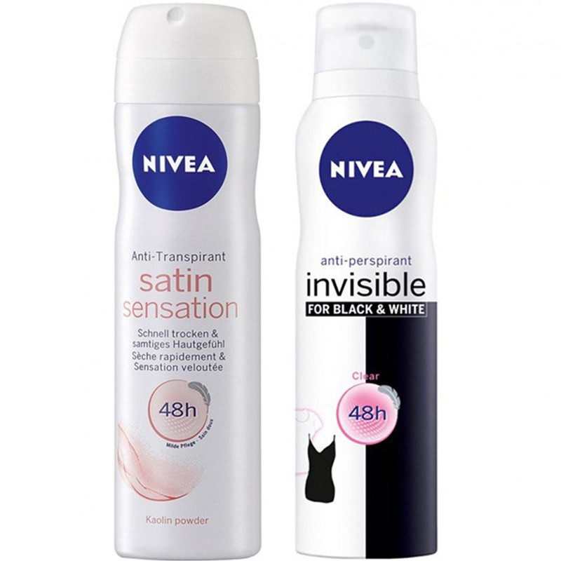 اسپری بدن زنانه نیوآ مدل Satin Sensation and Black And White حجم 150 میلی لیتر بسته 2 عددی