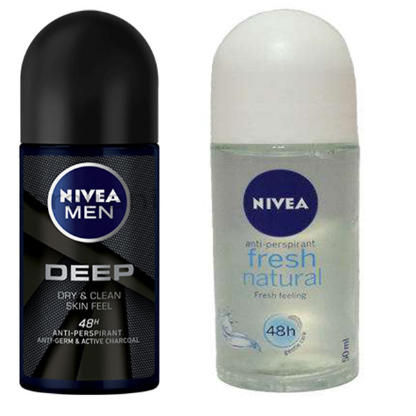 رول ضد تعریق نیوآ مدل deep حجم 50 میلی لیتر به همراه رول ضد تعریق زنانه مدل Fresh natural حجم 50 میلی لیتر