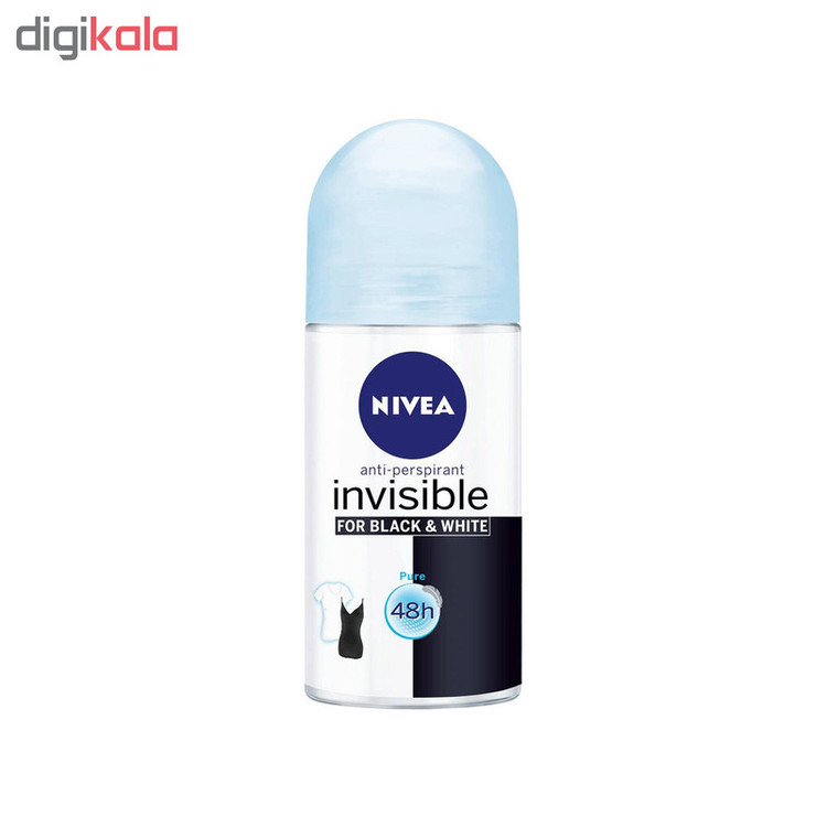رول ضد تعریق زنانه نیوآ مدل Invisble Black and White Pure حجم 50 میلی لیتر