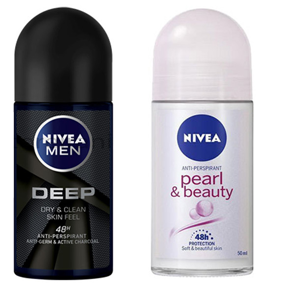 رول ضد تعریق مردانه نیوآ مدل DEEP حجم 50 میلی لیتر به همراه رول ضد تعریق زنانه نیوآ مدل Pearl And Beauty حجم 50 میلی لیتر
