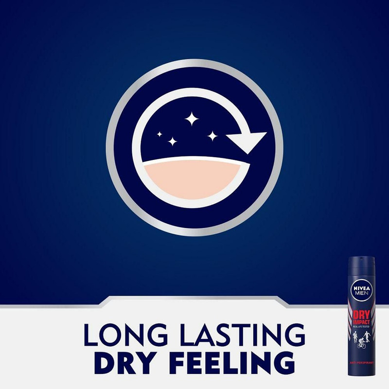 اسپری بدن مردانه نیوآ مدل DRY IMPACT حجم 200 میلی لیتر