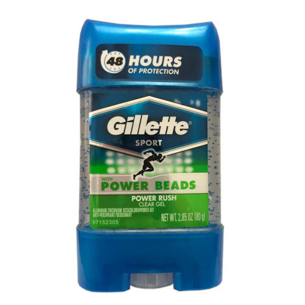 ژل شفاف ضد تعریق مردانه ژیلت مدل Power Beads Power Rush حجم 80 میلی لیتر