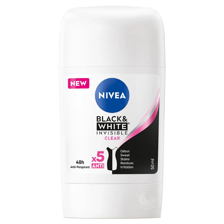استیک ضد تعریق زنانه نیوآ مدل Black & White Invisible Clear حجم 50 میلی لیتر