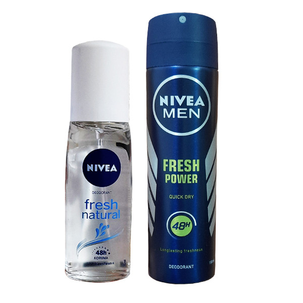 اسپری ضد تعریق مردانه نیوآ مدل FRESH POWER حجم 150 میلی لیتر به همراه دئودورانت زنانه نیوآ مدل FRESH NATURAL حجم 75 میلی لیتر