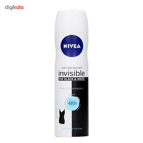 اسپری زنانه نیوآ مدل Invisible Black and White Pure حجم 150 میلی لیتر