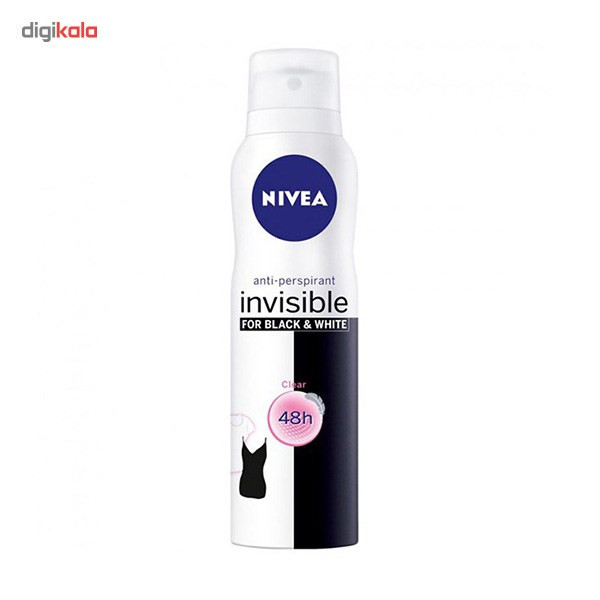 پک اسپری ضد تعریق زنانه نیوآ مدل Invisible Black And White حجم 150 میلی لیتر- بسته 2 عددی