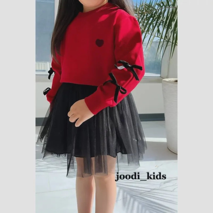 ست کراپ و دامن پنبه دورس دخترانه مجلسی یلدا