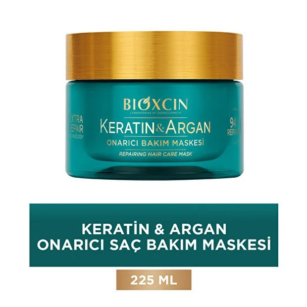 ماسک ترمیم کننده مو بیوکسین مدل آرگان و کراتین مناسب برای موهای شکننده، آسیب دیده، خشک حجم 225 میلی لیتر