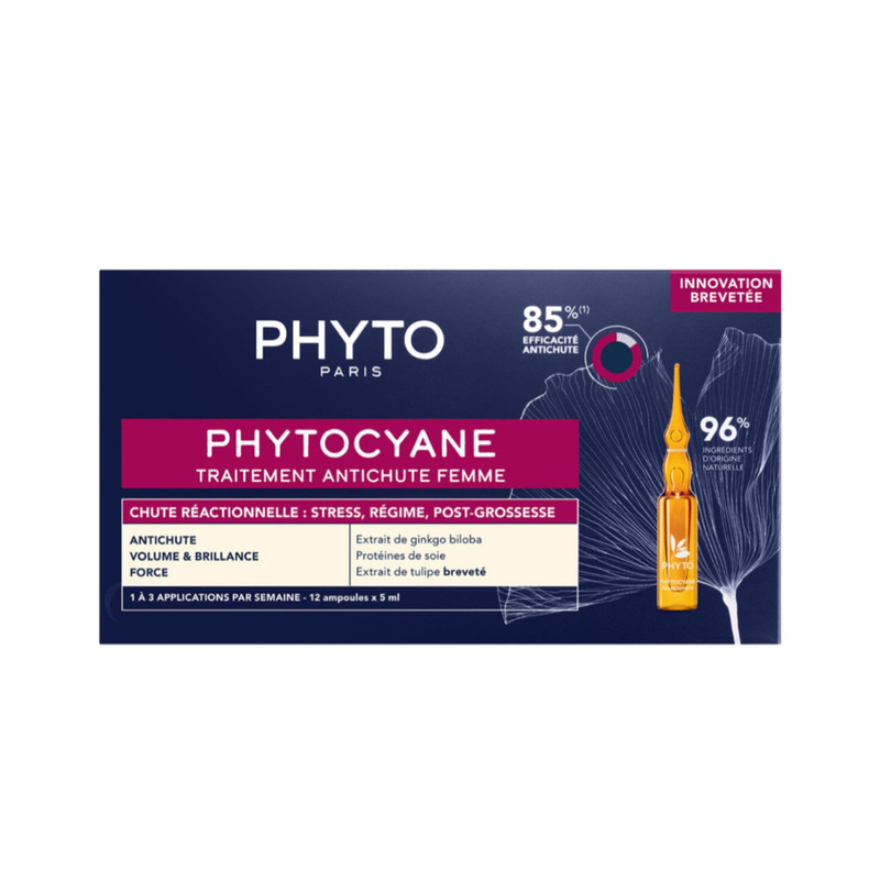 محلول ضدریزش مو فیتو مدل phytocyane_women حجم 7.5 میلی لیتر بسته 12 عددی