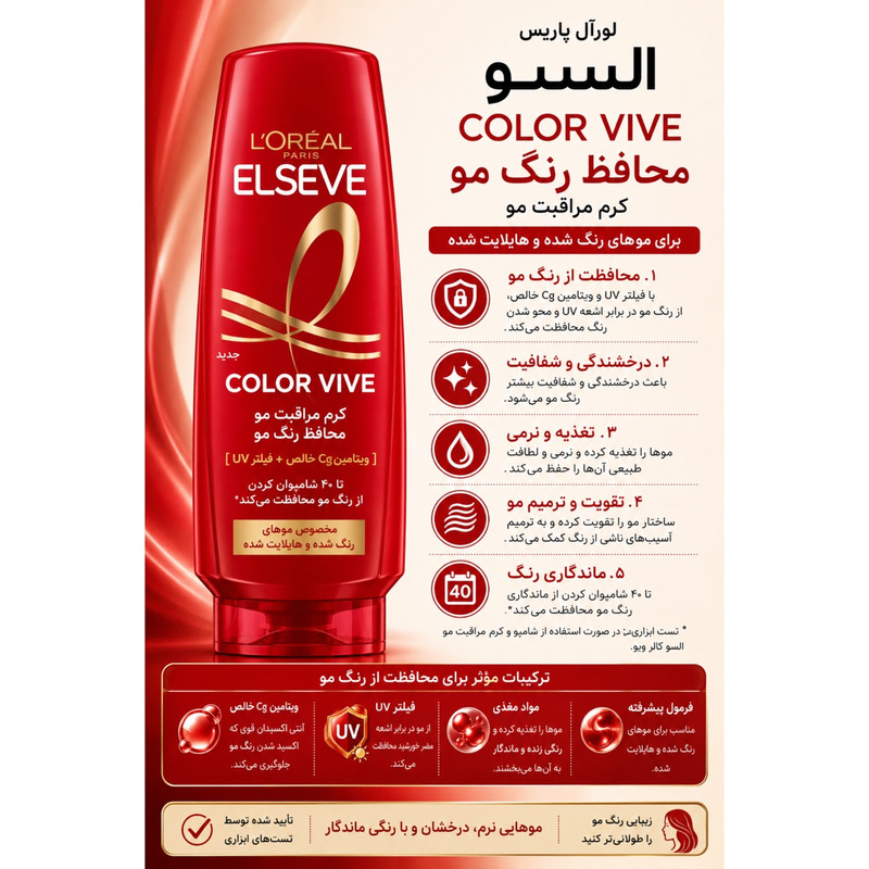 نرمکننده مو لورآل مدل Color Vive حجم 250 میلیلیتر