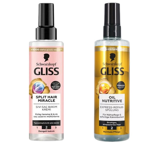 اسپری دو فاز مو گلیس مدل OILL حجم 200 میلی لیتر به همراه اسپری دو فاز مو گلیس مدل TRRRD حجم 200 میلی لیتر