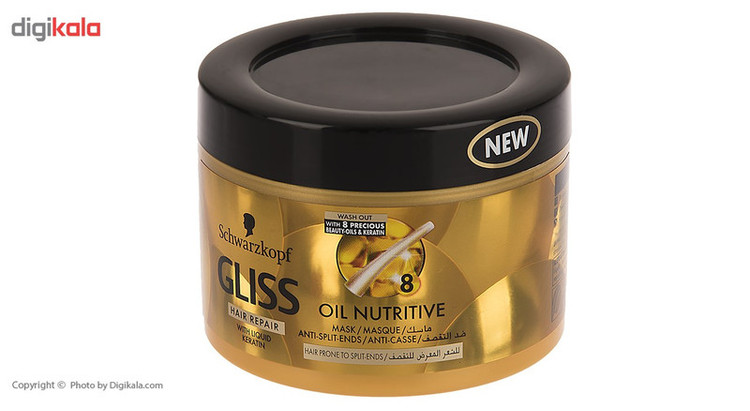 روغن ترمیم کننده و مغذی مو گلیس سری Hair Repair مدل Oil Nutritive حجم 200 میلی لیتر