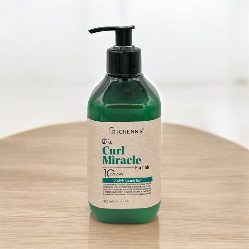 ماسک نرم کننده مو ریچنا مدل curl مناسب برای موی فر حجم 350 میلی لیتر