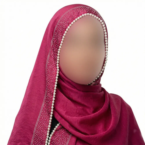 شال مرواریدی زنانه جنس ساتن گلکسی ابعاد 182 در 73 سانتیمتر