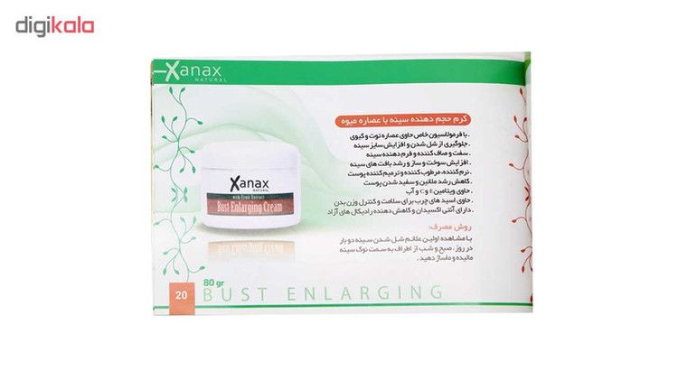 کرم حجم دهنده سینه زاناکس مدل عصاره میوه حجم 80 گرم